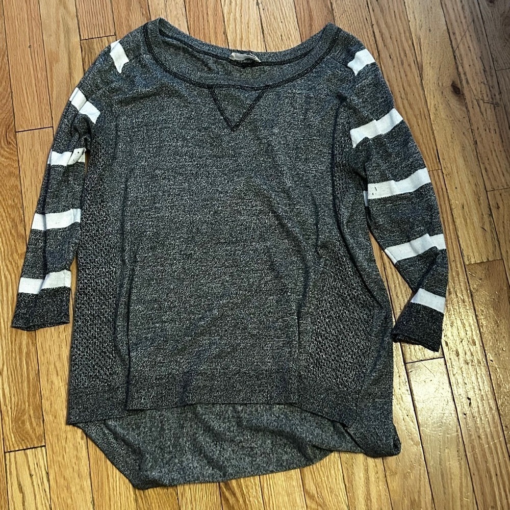 Altar'd State Gray High Low 3/4 Sleeve Shirt Relaxed Fit Size Medium T41-41